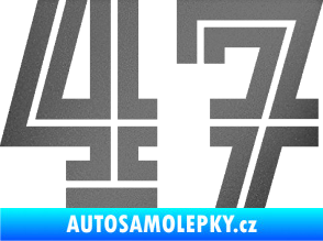 Samolepka Startovní číslo 47 typ 7 grafitová metalíza