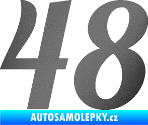 Samolepka Startovní číslo 48 typ 3 grafitová metalíza