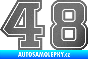 Samolepka Startovní číslo 48 typ 5 grafitová metalíza