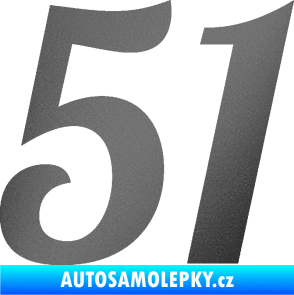Samolepka Startovní číslo 51 typ 3 grafitová metalíza