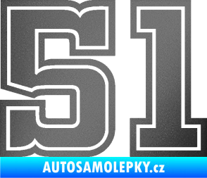 Samolepka Startovní číslo 51 typ 5 grafitová metalíza