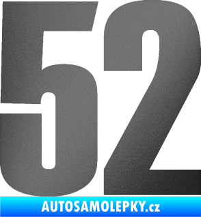 Samolepka Startovní číslo 52 typ 2  grafitová metalíza