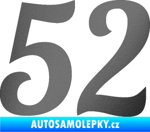 Samolepka Startovní číslo 52 typ 3 grafitová metalíza