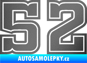 Samolepka Startovní číslo 52 typ 5 grafitová metalíza
