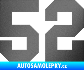 Samolepka Startovní číslo 52 grafitová metalíza