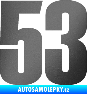 Samolepka Startovní číslo 53 typ 2  grafitová metalíza