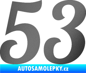 Samolepka Startovní číslo 53 typ 3 grafitová metalíza