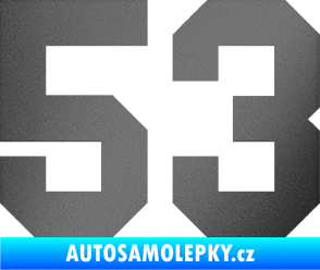 Samolepka Startovní číslo 53 grafitová metalíza