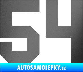 Samolepka Startovní číslo 54 grafitová metalíza