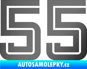 Samolepka Startovní číslo 55 typ 7 grafitová metalíza