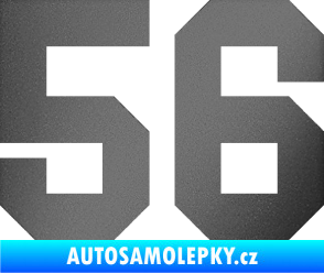 Samolepka Startovní číslo 56 grafitová metalíza