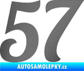 Samolepka Startovní číslo 57 typ 3 grafitová metalíza