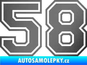Samolepka Startovní číslo 58 typ 4 grafitová metalíza