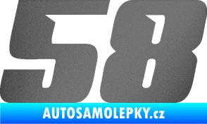 Samolepka Startovní číslo 58 typ 6 grafitová metalíza