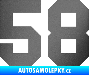 Samolepka Startovní číslo 58 grafitová metalíza