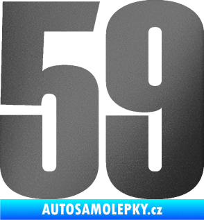 Samolepka Startovní číslo 59 typ 2    grafitová metalíza