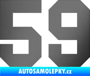 Samolepka Startovní číslo 59 grafitová metalíza