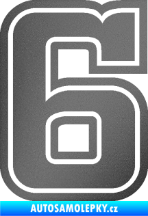 Samolepka Startovní číslo 6 typ 5 grafitová metalíza