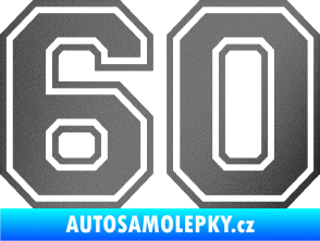 Samolepka Startovní číslo 60 typ 4 grafitová metalíza