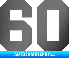 Samolepka Startovní číslo 60 grafitová metalíza