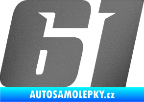 Samolepka Startovní číslo 61 typ 6 grafitová metalíza