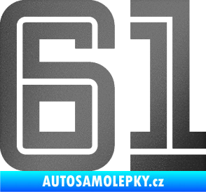 Samolepka Startovní číslo 61 typ 7 grafitová metalíza