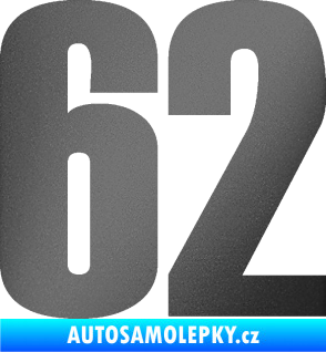 Samolepka Startovní číslo 62 typ 2  grafitová metalíza