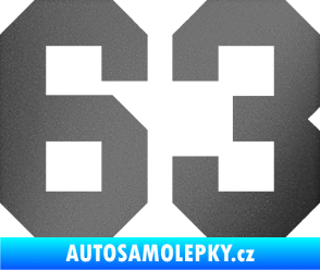 Samolepka Startovní číslo 63 grafitová metalíza