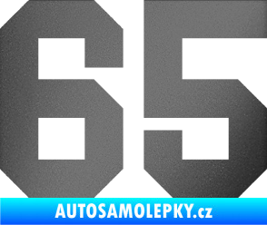 Samolepka Startovní číslo 65 grafitová metalíza