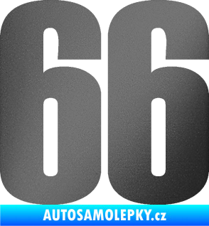 Samolepka Startovní číslo 66 typ 2     grafitová metalíza
