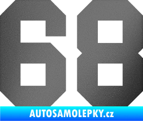 Samolepka Startovní číslo 68 grafitová metalíza
