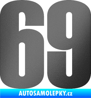 Samolepka Startovní číslo 69 typ 2        grafitová metalíza