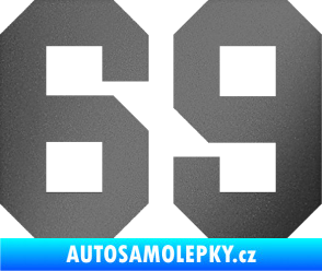 Samolepka Startovní číslo 69 grafitová metalíza