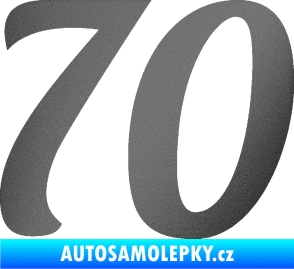 Samolepka Startovní číslo 70 typ 3  grafitová metalíza