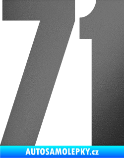 Samolepka Startovní číslo 71 typ 2  grafitová metalíza