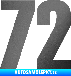 Samolepka Startovní číslo 72 typ 2   grafitová metalíza