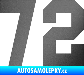 Samolepka Startovní číslo 72 grafitová metalíza