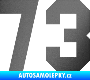 Samolepka Startovní číslo 73 grafitová metalíza