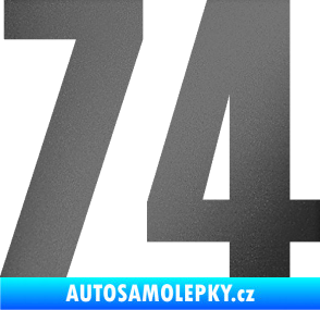 Samolepka Startovní číslo 74 typ 2     grafitová metalíza