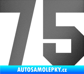 Samolepka Startovní číslo 75 grafitová metalíza