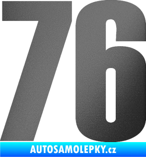 Samolepka Startovní číslo 76 typ 2       grafitová metalíza