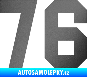 Samolepka Startovní číslo 76 grafitová metalíza