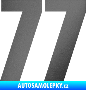 Samolepka Startovní číslo 77 typ 2        grafitová metalíza