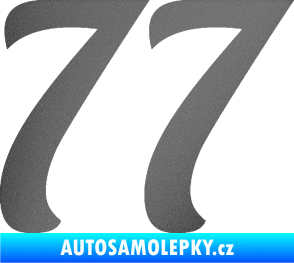 Samolepka Startovní číslo 77 typ 3   grafitová metalíza