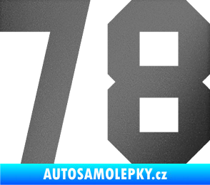 Samolepka Startovní číslo 78 grafitová metalíza