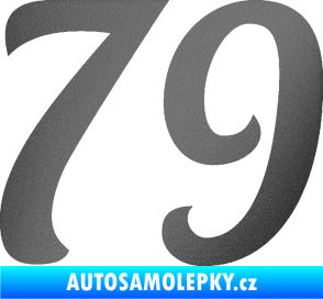 Samolepka Startovní číslo 79 typ 3   grafitová metalíza