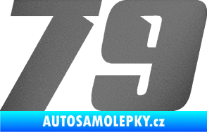 Samolepka Startovní číslo 79 typ 6 grafitová metalíza