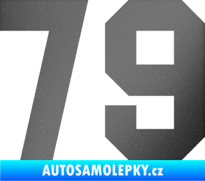 Samolepka Startovní číslo 79 grafitová metalíza
