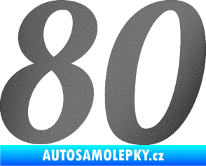 Samolepka Startovní číslo 80 typ 3   grafitová metalíza