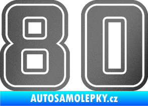 Samolepka Startovní číslo 80 typ 5 grafitová metalíza